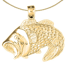 14K or 18K Gold Bass Pendant