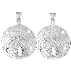 Sterling Silver 36mm Sand Dollar Earrings