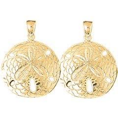 14K or 18K Gold 36mm Sand Dollar Earrings