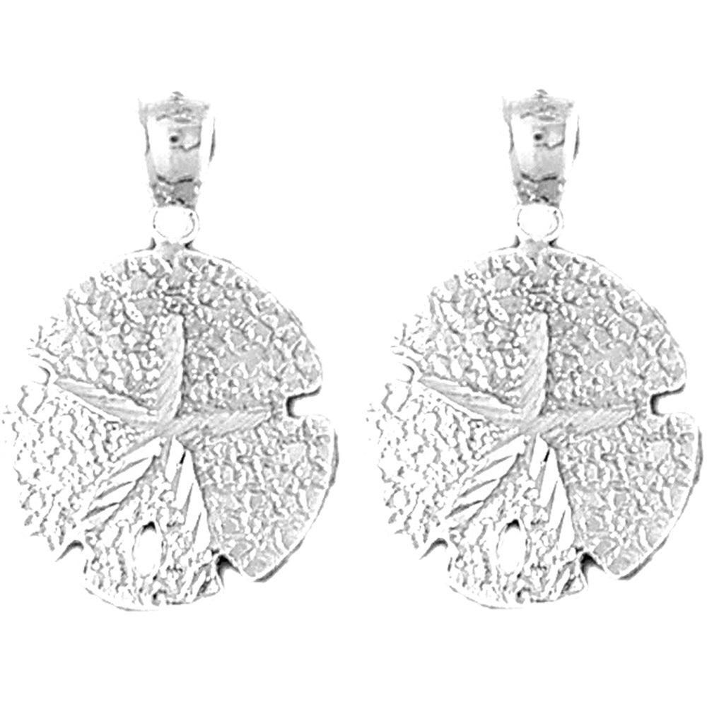 Sterling Silver 28mm Sand Dollar Earrings