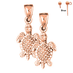 14K or 18K Gold Turtle Earrings