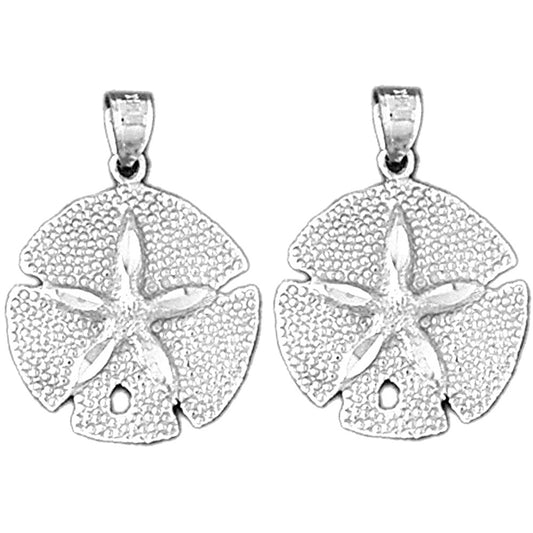 Sterling Silver 26mm Sand Dollar Earrings