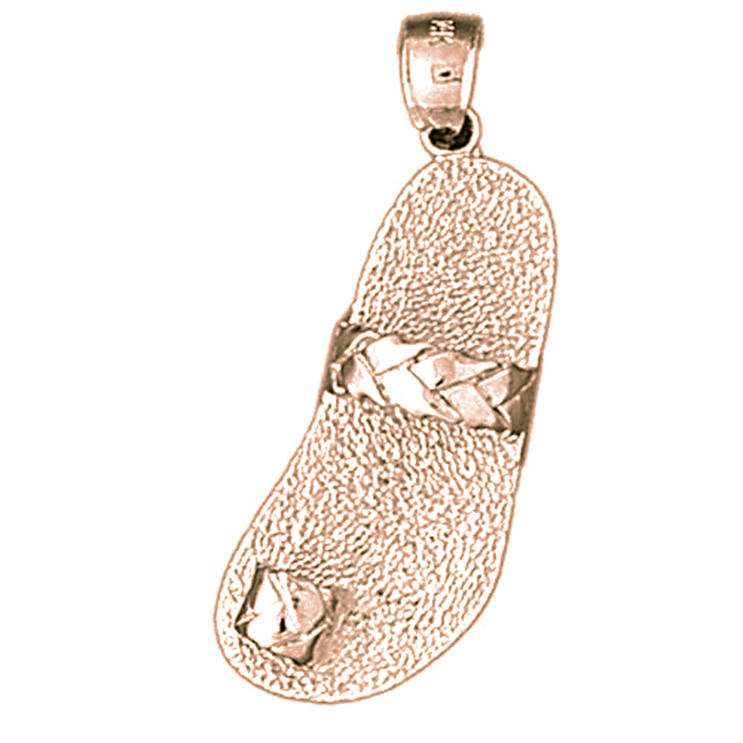 14K or 18K Gold 3D Slipper Pendant