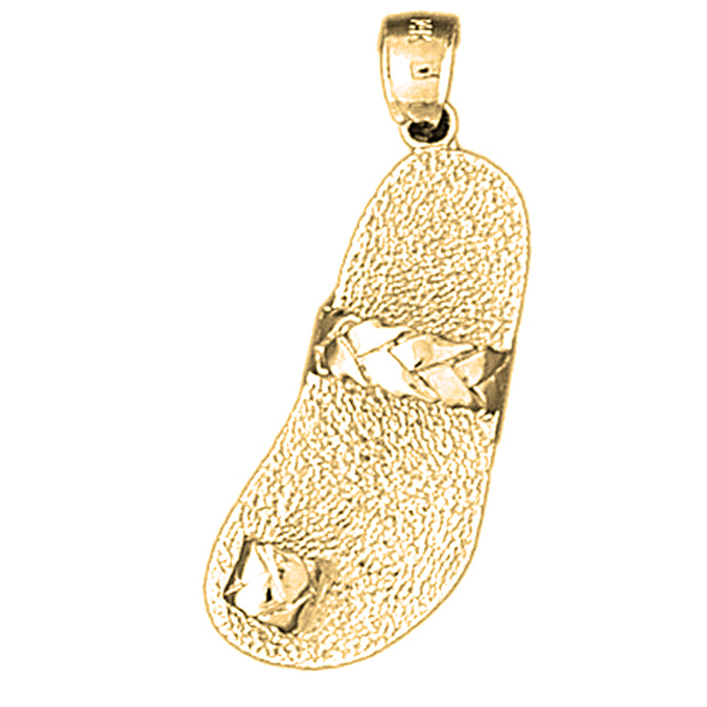 14K or 18K Gold 3D Slipper Pendant