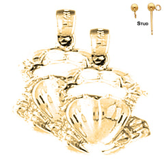 Pendientes Cangrejo de Oro de 14K o 18K de 22mm