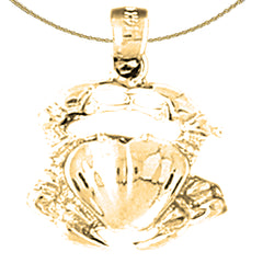 14K or 18K Gold Crab Pendant