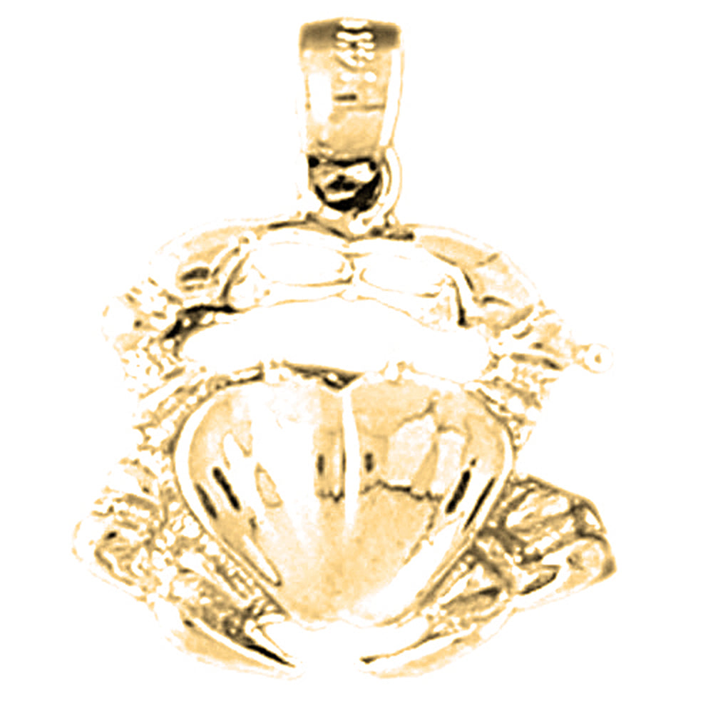 14K or 18K Gold Crab Pendant