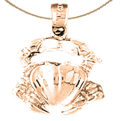 14K or 18K Gold Crab Pendant