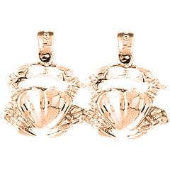 14K or 18K Gold 22mm Crab Earrings