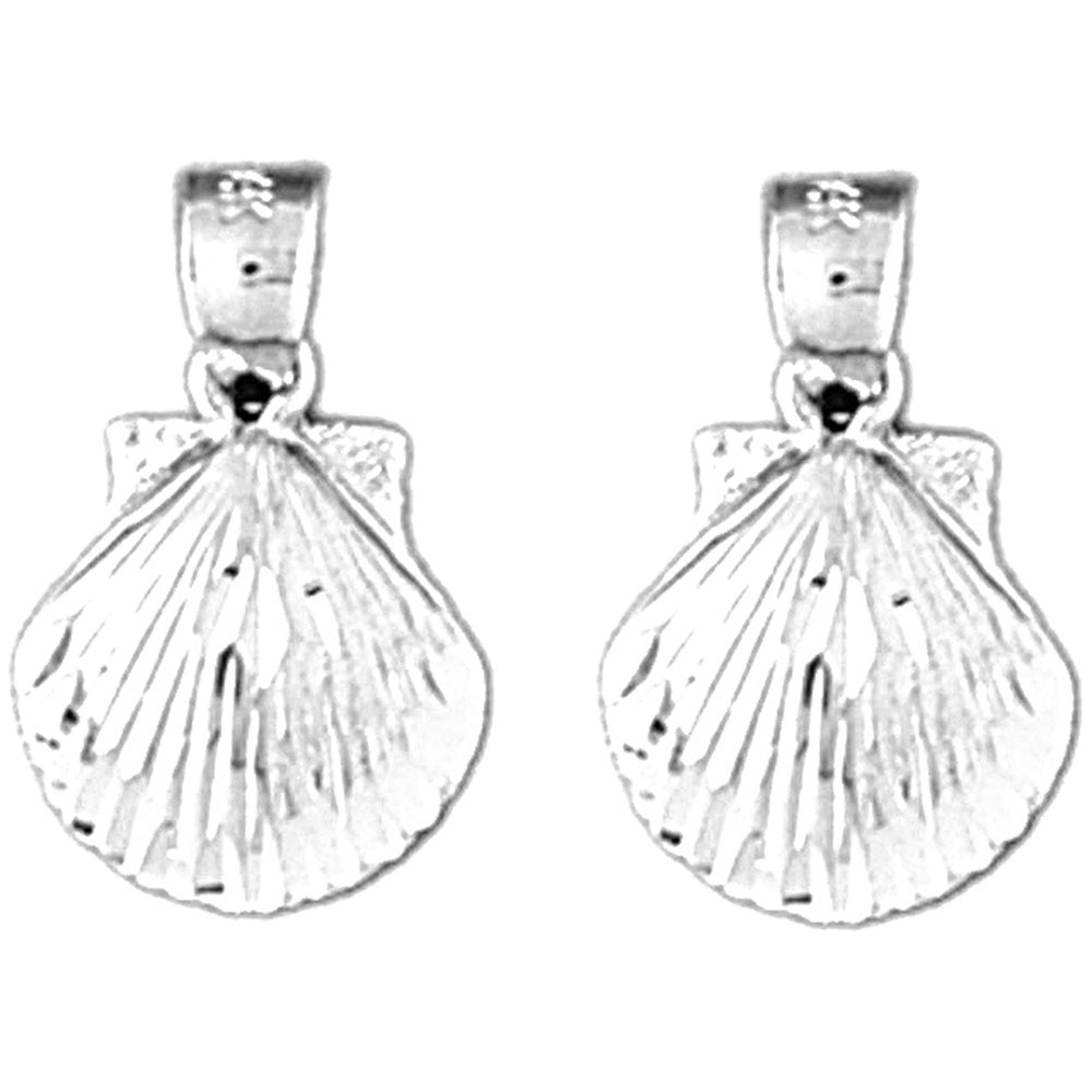 Sterling Silver 17mm Shell Earrings