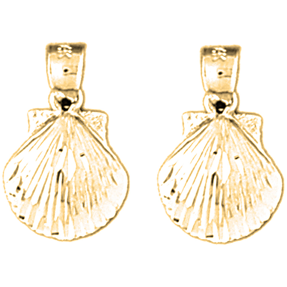 Yellow Gold-plated Silver 17mm Shell Earrings