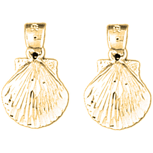 Yellow Gold-plated Silver 17mm Shell Earrings