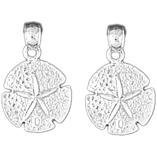 Sterling Silver 21mm Sand Dollar Earrings