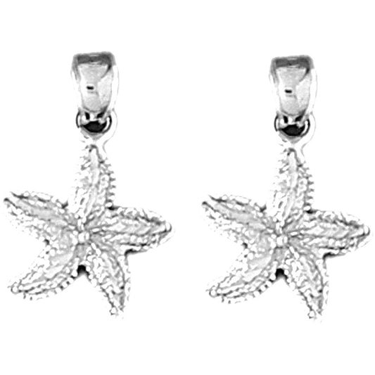 Sterling Silver 19mm Starfish Earrings