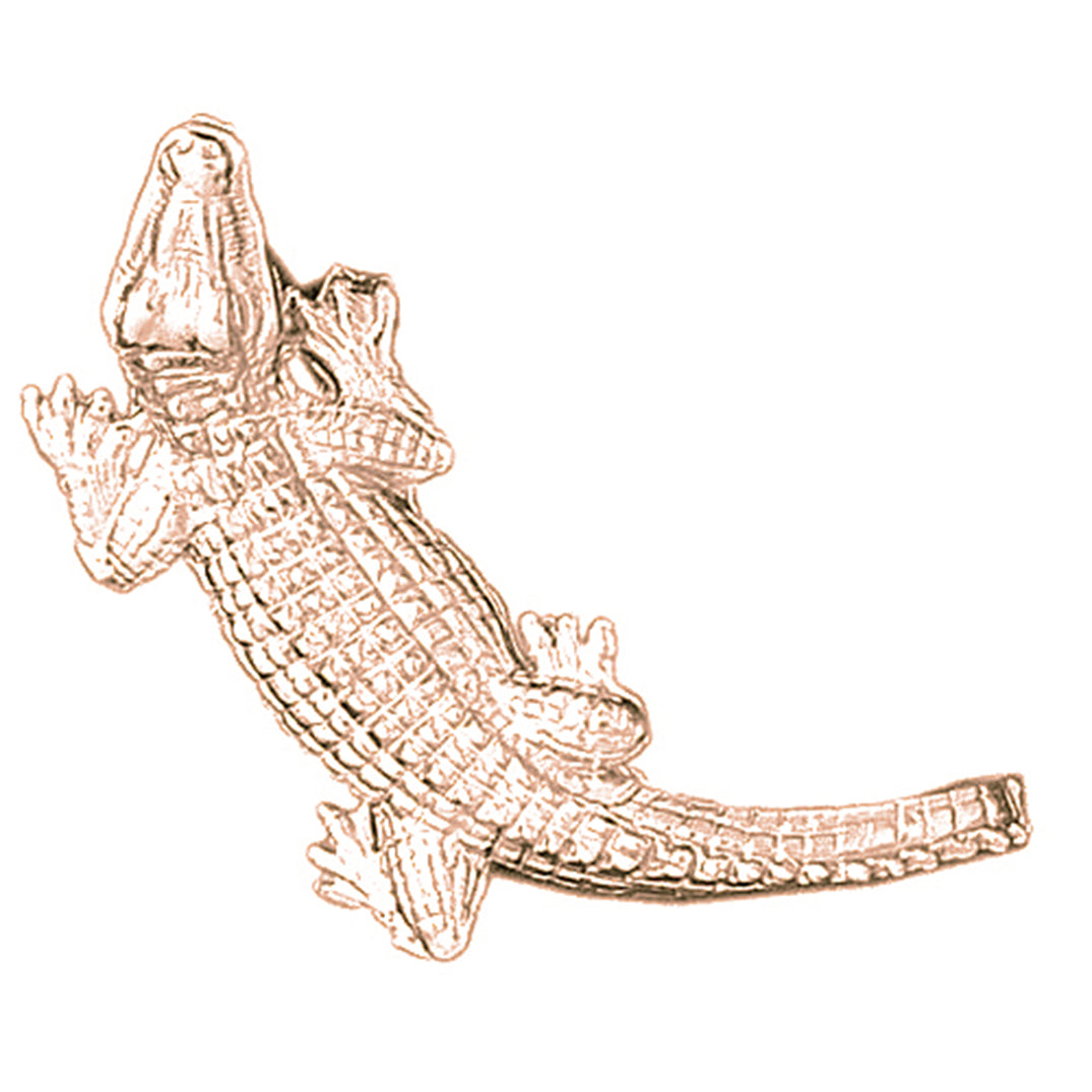 14K or 18K Gold Alligator Pendant