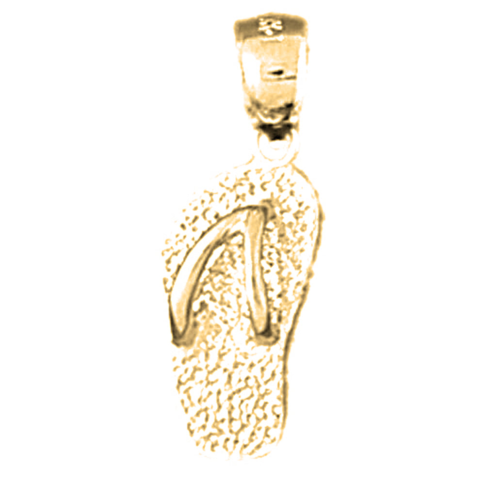 14K or 18K Gold 3D Flip Flop Pendant