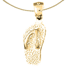 14K or 18K Gold 3D Flip Flop Pendant