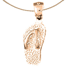 14K or 18K Gold 3D Flip Flop Pendant