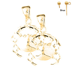 Pendientes Cangrejo de Oro de 14K o 18K de 23mm