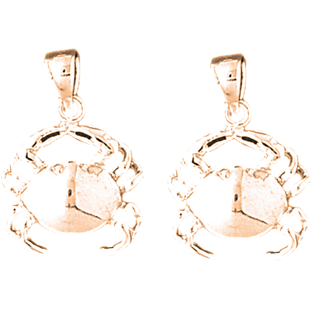 14K or 18K Gold 23mm Crab Earrings