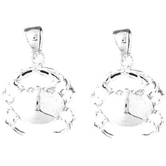 14K or 18K Gold 23mm Crab Earrings