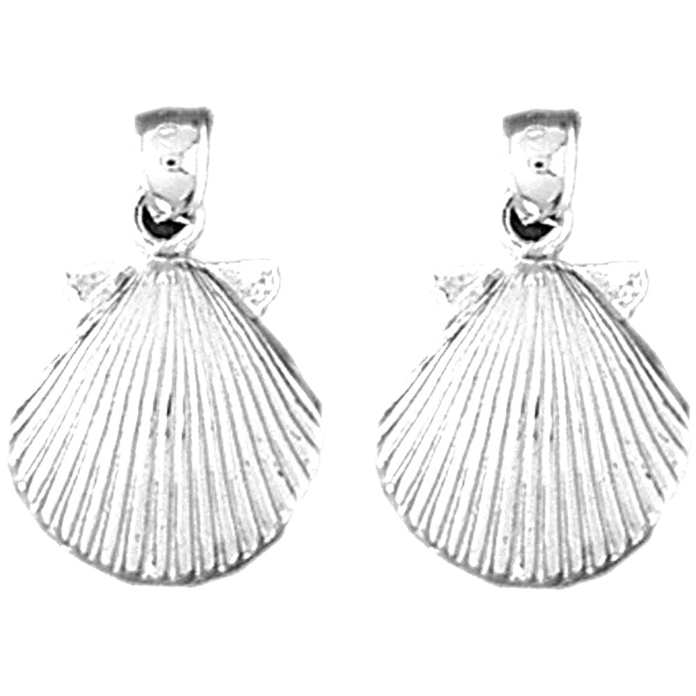 Sterling Silver 20mm Sea Shell Earrings