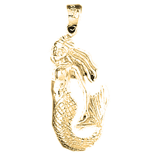 14K or 18K Gold Mermaid Pendant