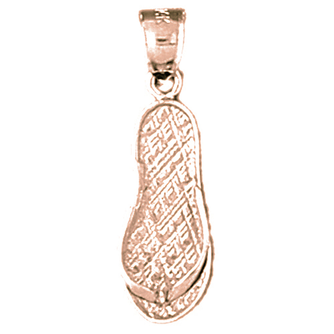 14K or 18K Gold 3D Flip Flop Pendant