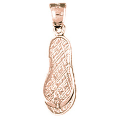 14K or 18K Gold 3D Flip Flop Pendant