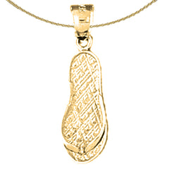 14K or 18K Gold 3D Flip Flop Pendant