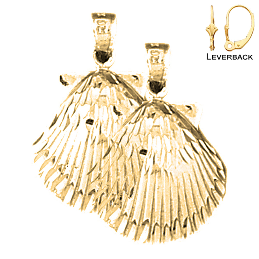 14K or 18K Gold Sea Shell Earrings