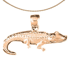 14K or 18K Gold Alligator Pendant