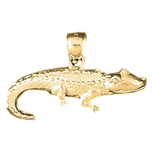 14K or 18K Gold Alligator Pendant