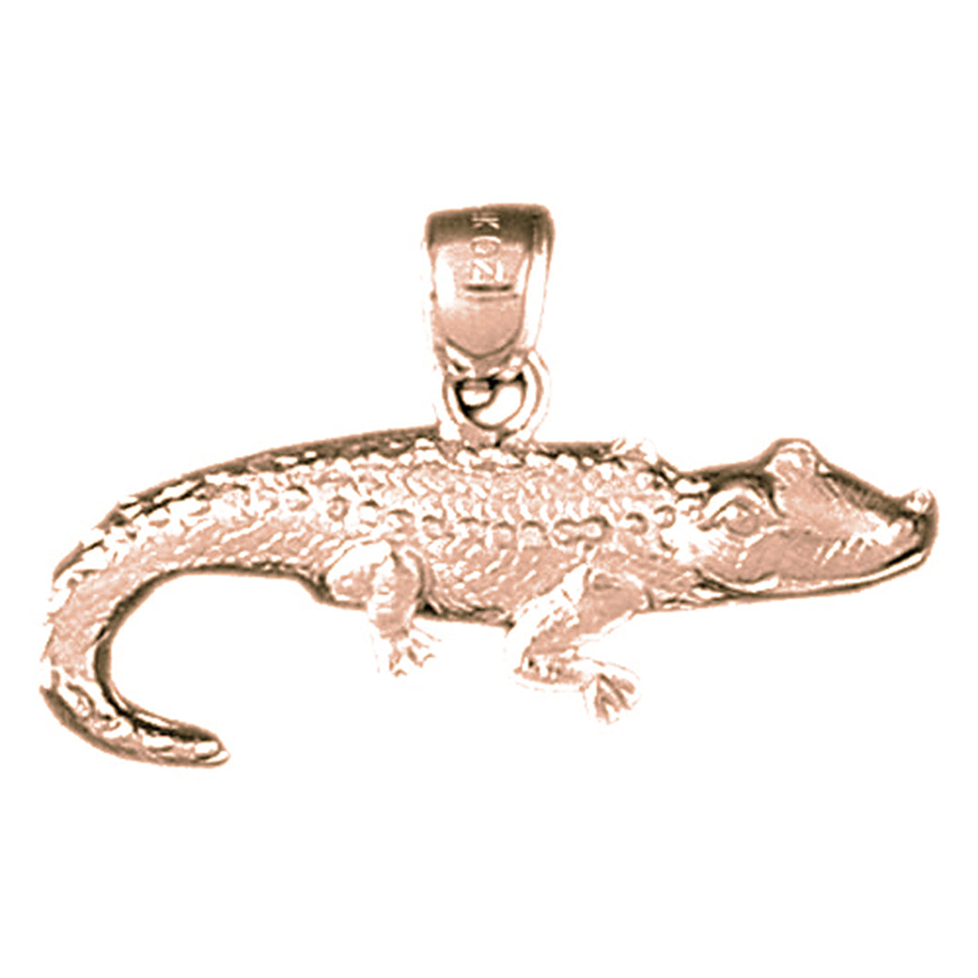 14K or 18K Gold Alligator Pendant