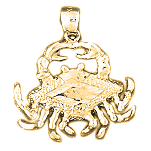 14K or 18K Gold Crab Pendant