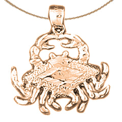14K or 18K Gold Crab Pendant