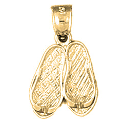 14K or 18K Gold 3D Flip Flop Pendant