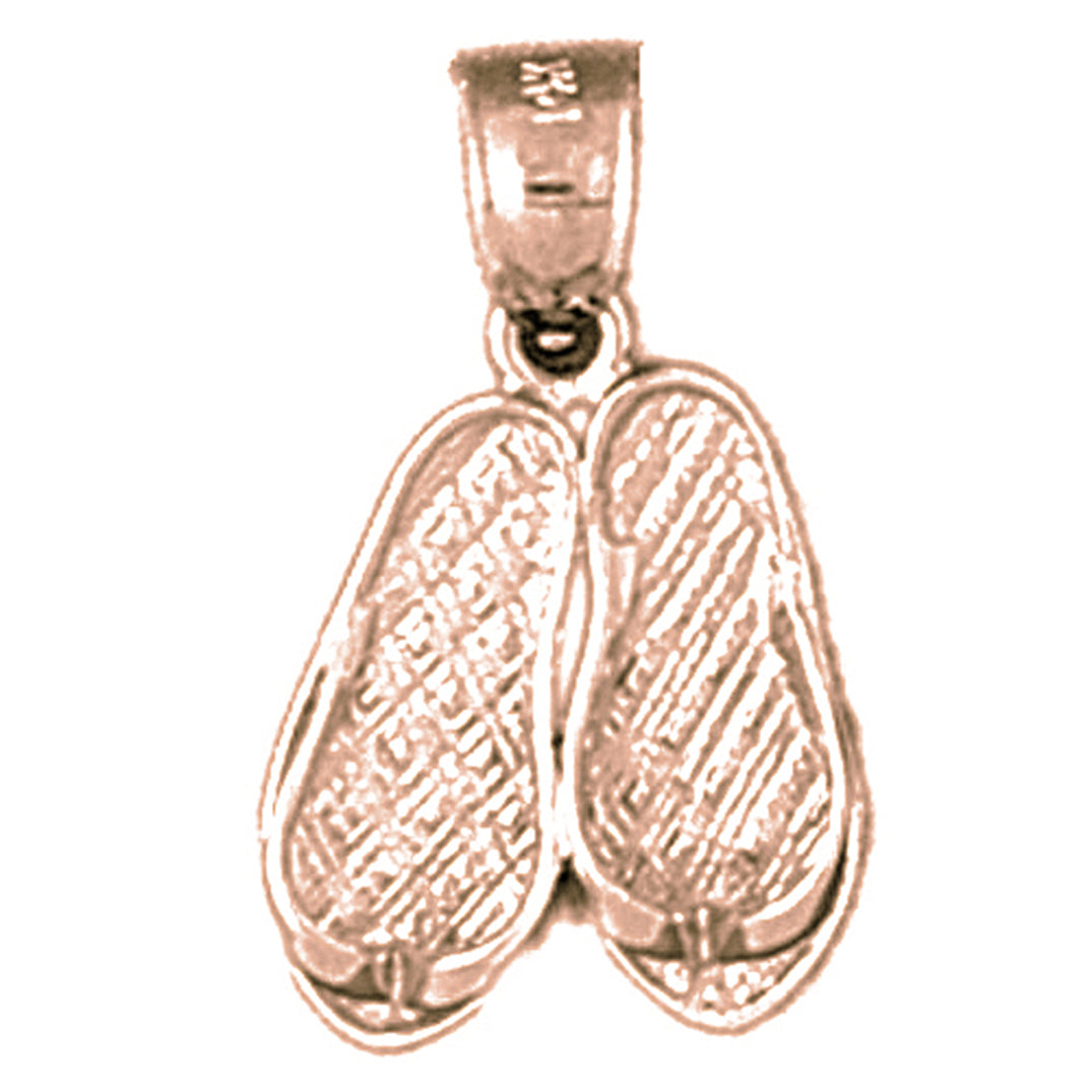 14K or 18K Gold 3D Flip Flop Pendant