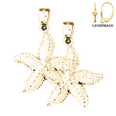 14K or 18K Gold Starfish Earrings