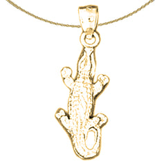 14K oder 18K Gold Alligator Anhänger