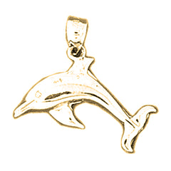 14K or 18K Gold Dolphin Pendant