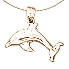 14K or 18K Gold Dolphin Pendant