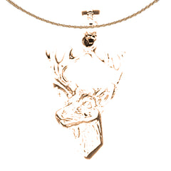 Colgante de ciervo de oro de 14 quilates o 18 quilates