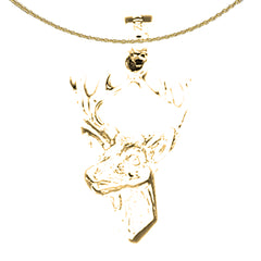 14K or 18K Gold Deer Pendant