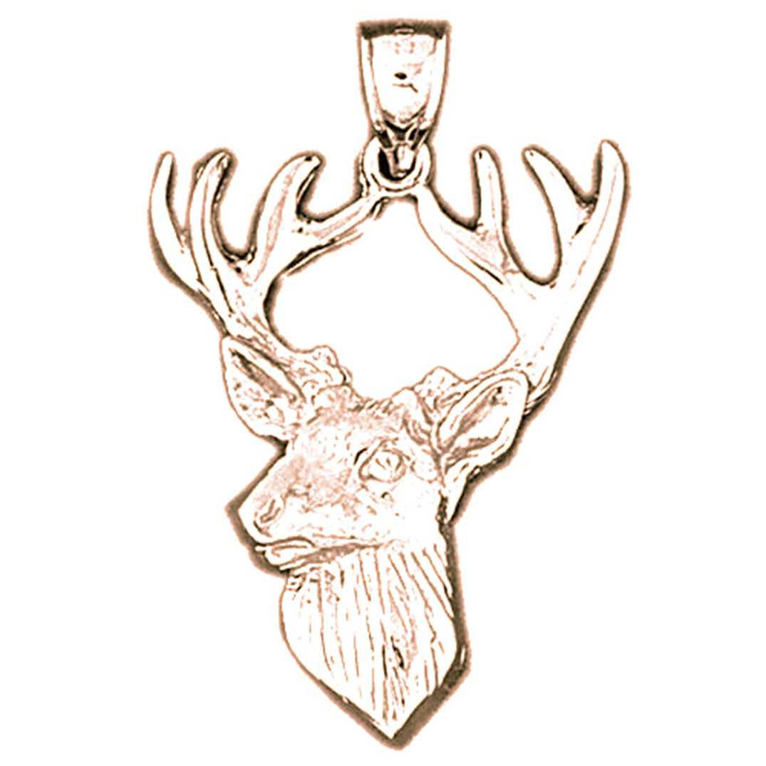 14K or 18K Gold Deer Pendant