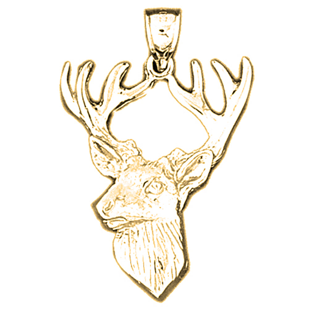 14K or 18K Gold Deer Pendant