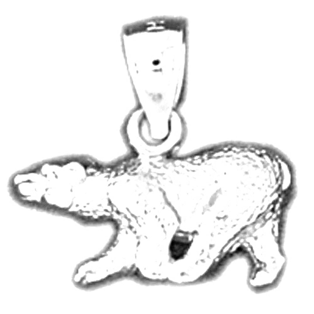 14K or 18K Gold 3D Bear Pendant