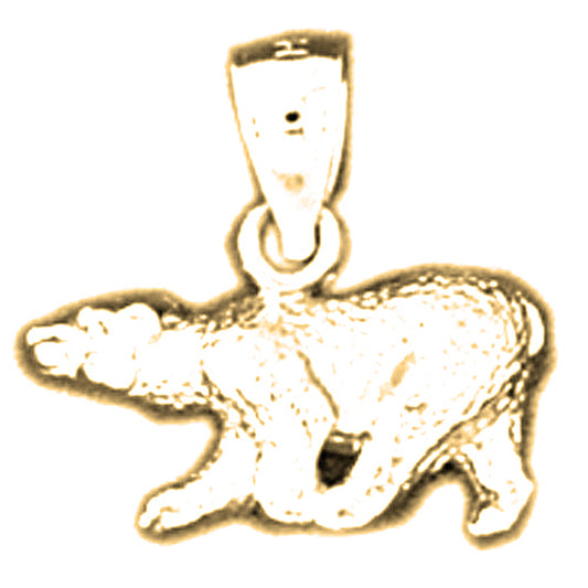 14K or 18K Gold 3D Bear Pendant