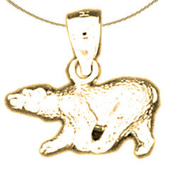 14K or 18K Gold 3D Bear Pendant