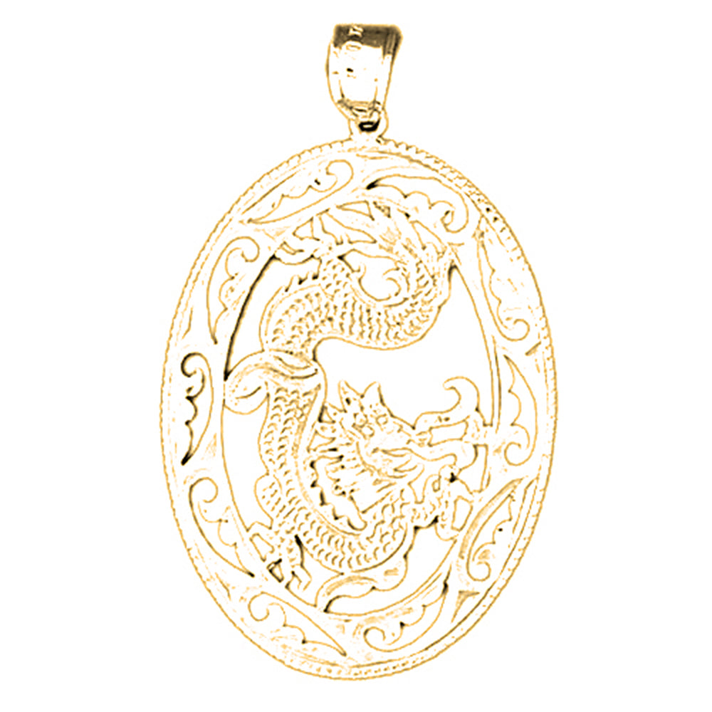 14K or 18K Gold Dragon Pendant